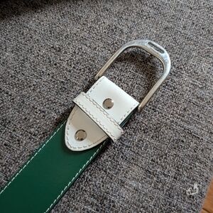 Lilo Espana Stylish Green and White Spanish Leather Equestrian Belt.